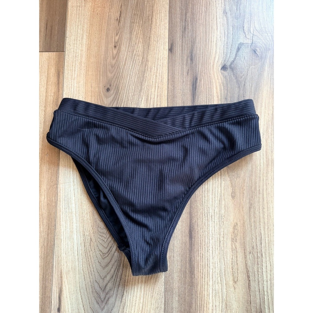Jessica Simpson Bikini‎ Bottom Black Women's Small Ribbed NWT